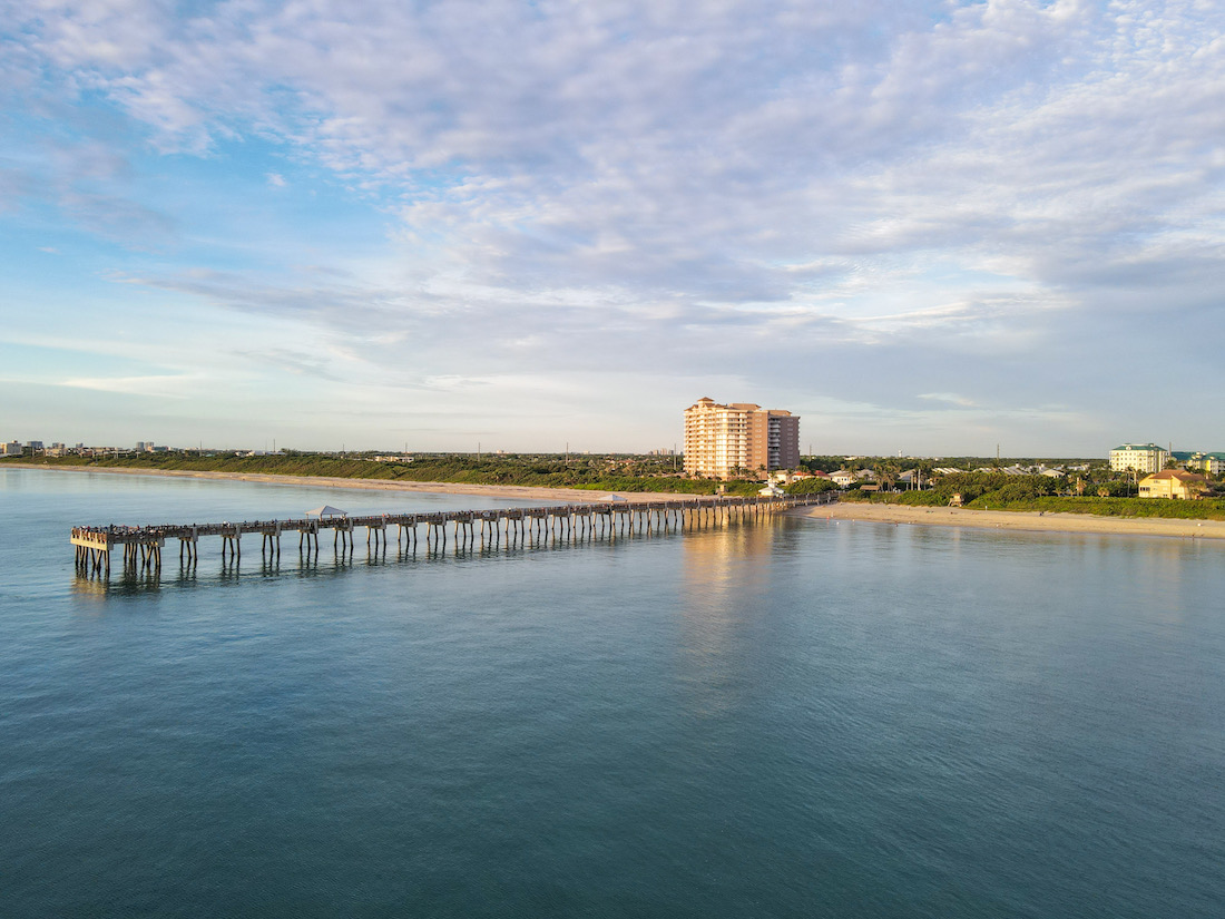 One of the best beaches in Jupiter, Florida is the dog beach next to the Juno Beach pier.