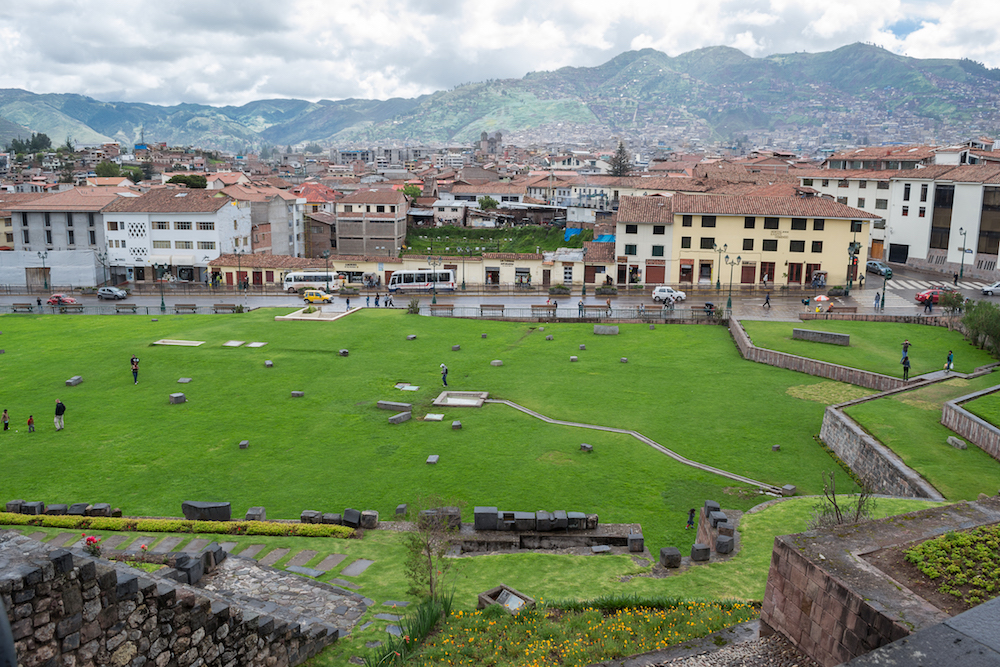 The view from Qorikancha in Cusco Peru.