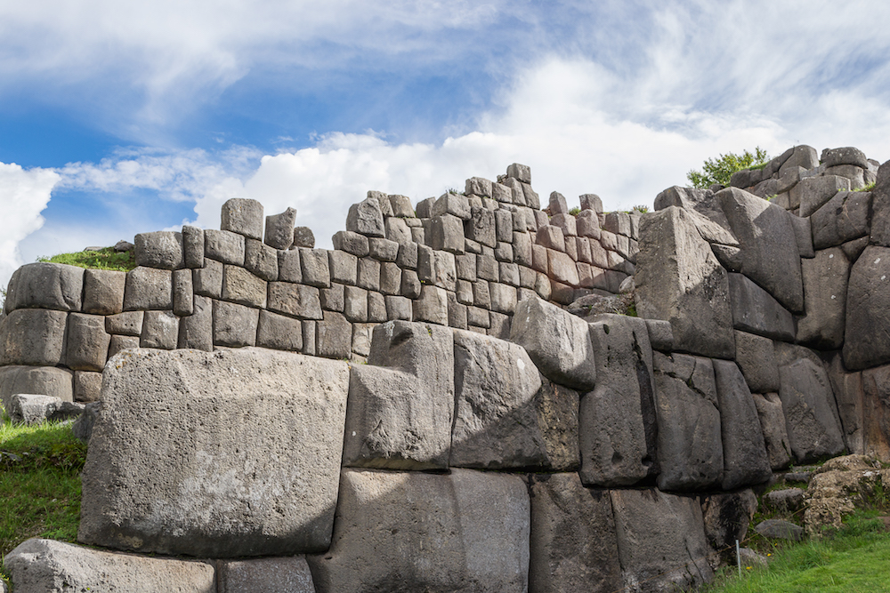 The rock walls at the Sacsayhuaman ruins.