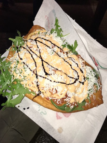 Lángos is a fried bread with many different toppings on it--found at the German Christmas Markets!