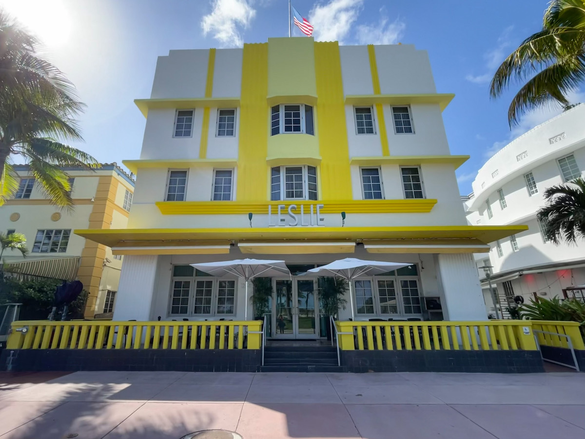 One of the Art Deco hotels located on Ocean Drive in South Beach.
