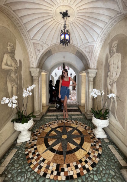 The tiled hallway leading to Gianni's restaurant in Miami.