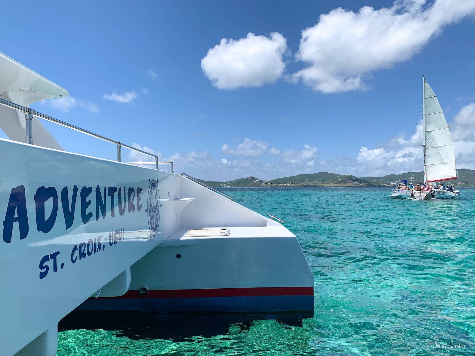 Our catamaran out in the Caribbean.