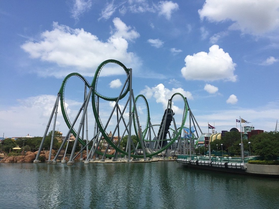 The Hulk roller coaster at Islands of Adventure.
