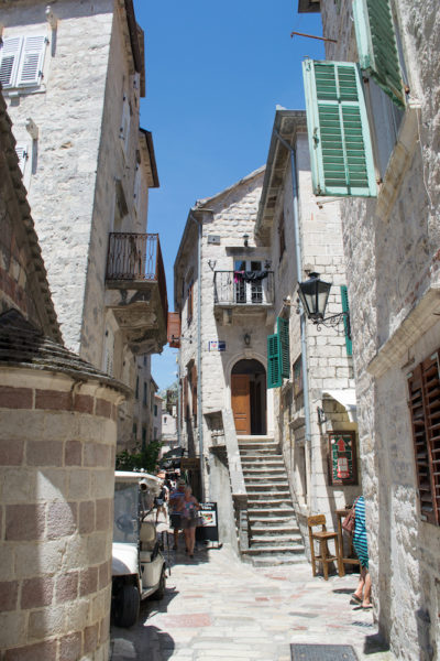 The stone streets of Kotor in Montenegro.