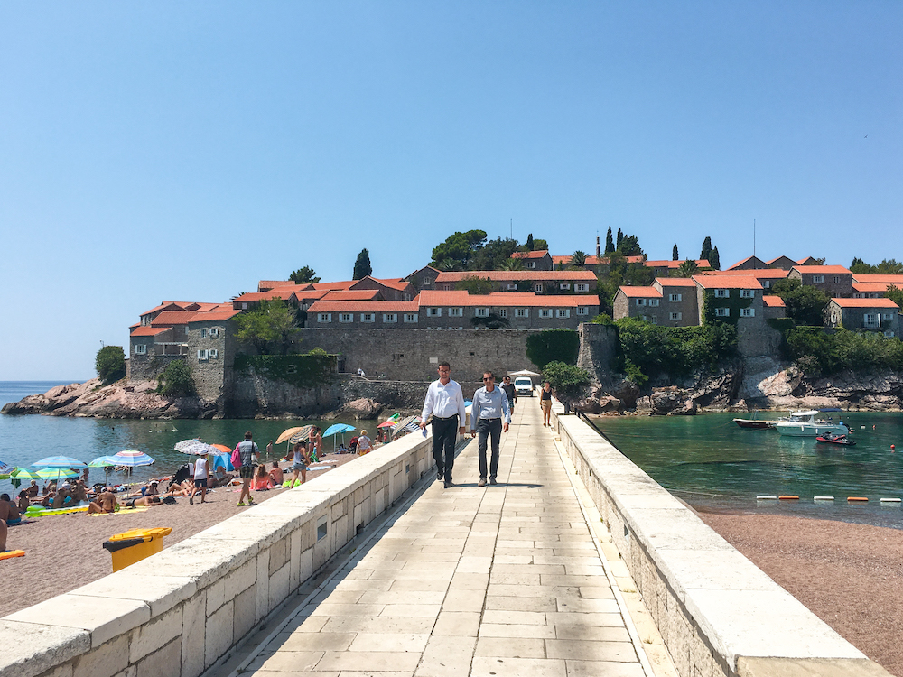The resort in Sveti Stefan is located on its own island.