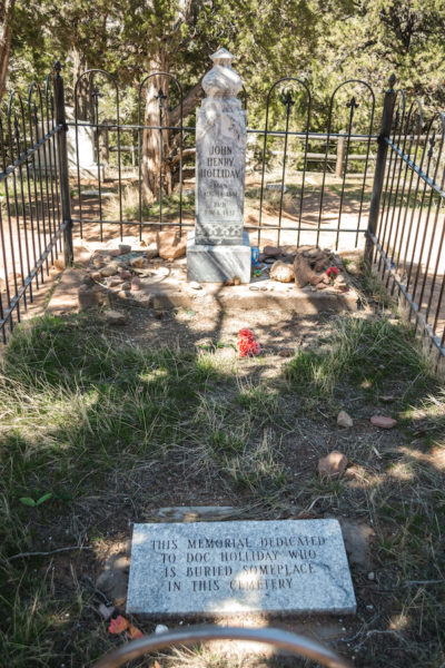 Doc Holliday's grave at Linwood Cemetery. 