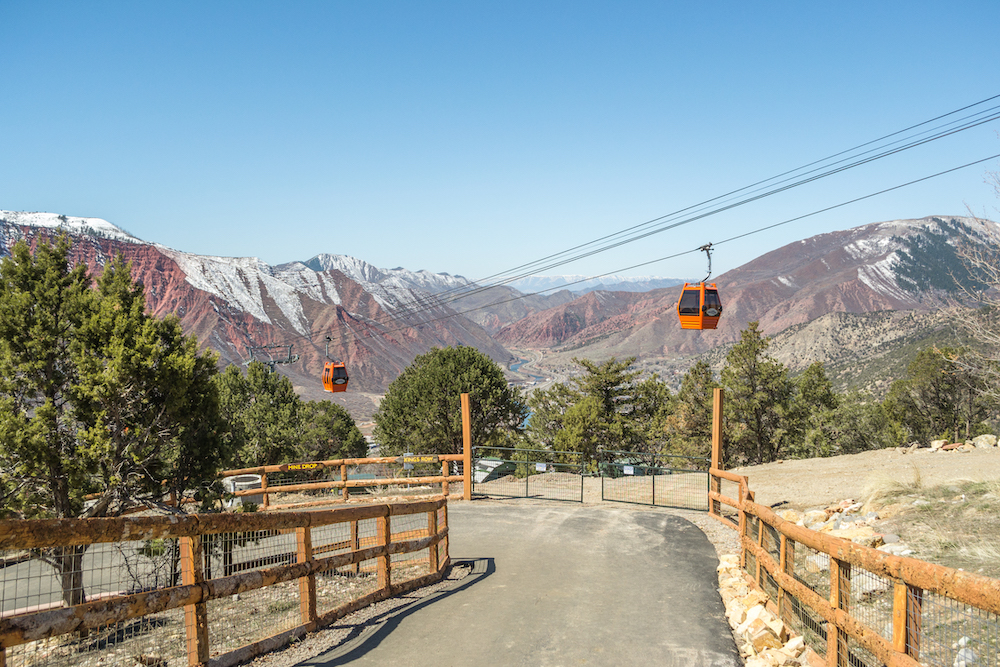 The gondolas in Glenwood Springs take you up to the Adventure Park.