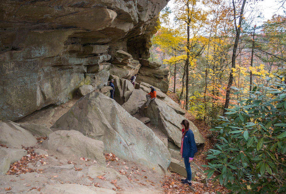 Hiking in the Red River Gorge in Kentucky in the Fall.