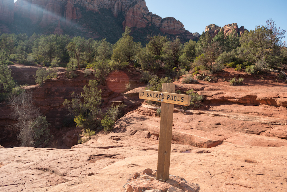 The 7 Sacred Pools on the Soldier Pass Trail in Sedona.