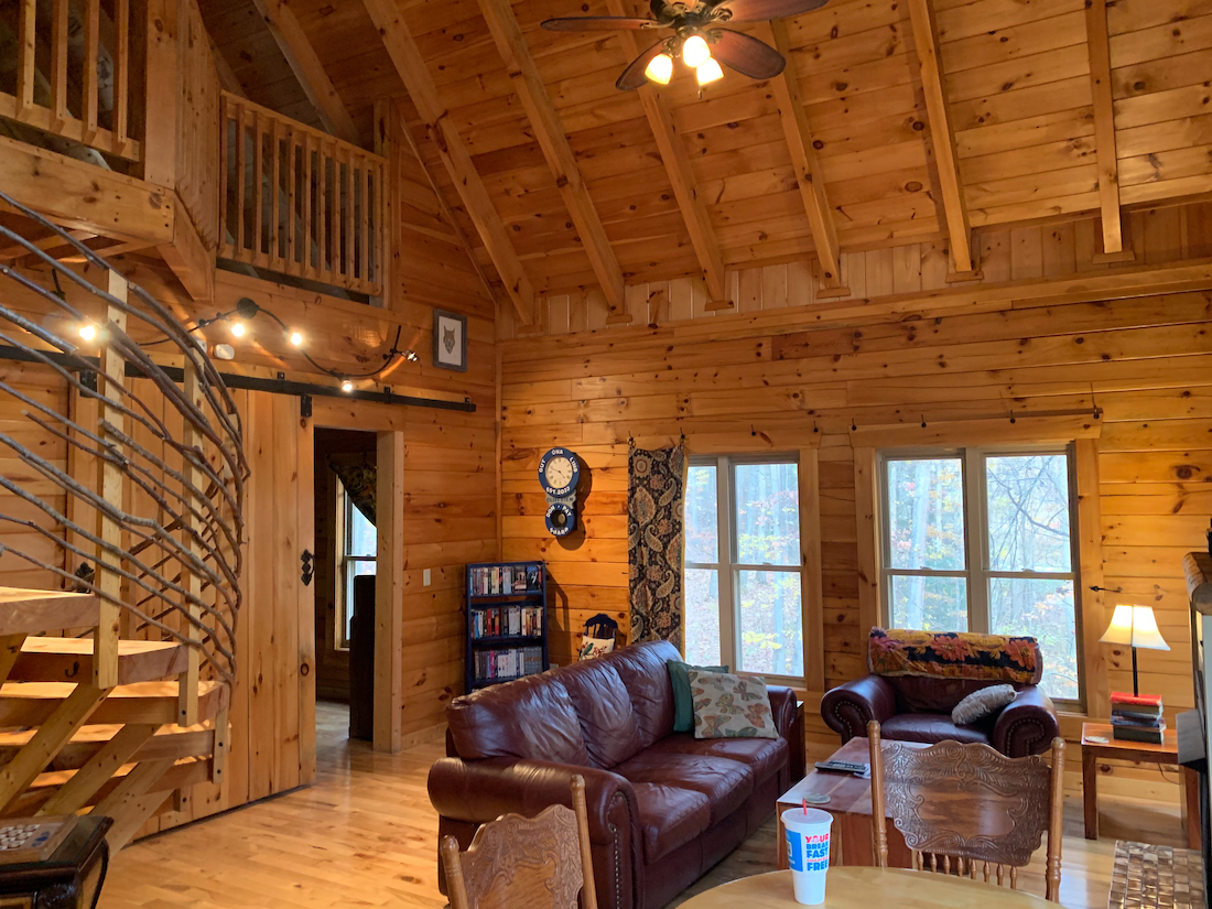 The inside of one of the cabins at Cliffview.