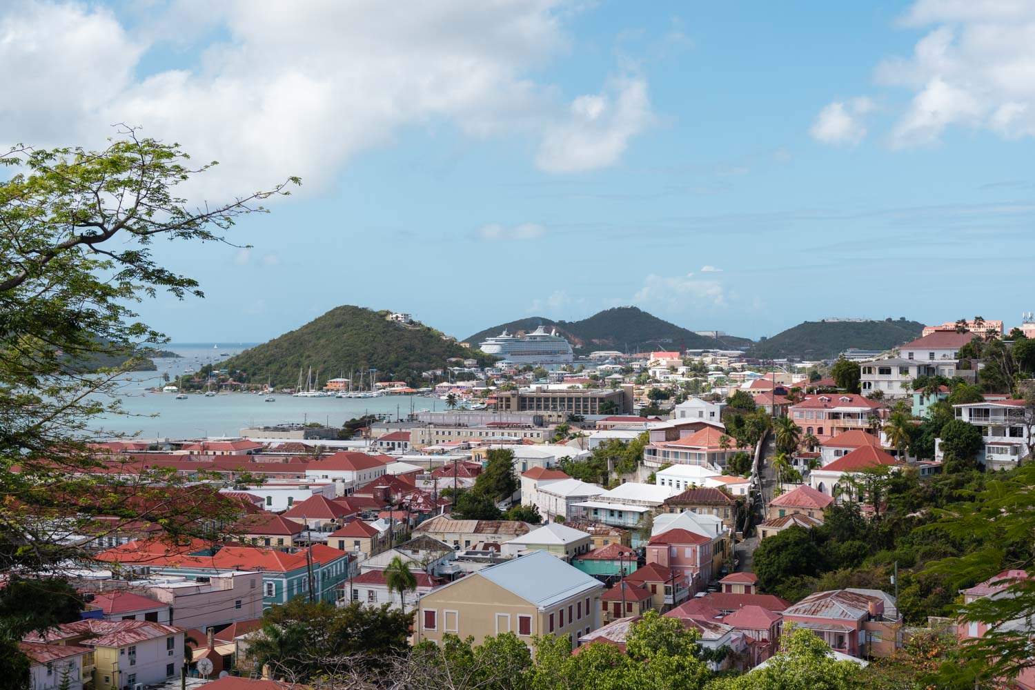 A view of Charlotte Amalie, the capital city of St. Thomas.