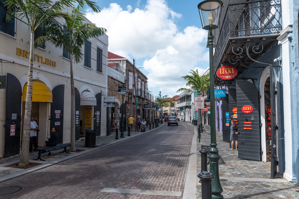 The streets of Charlotte Amalie, St. Thomas.