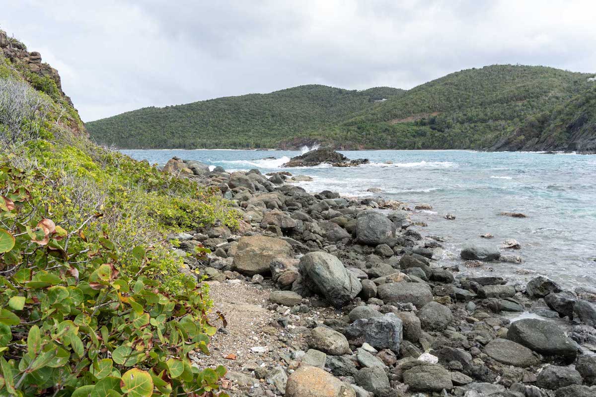Hiking to the St. Thomas tide pools.
