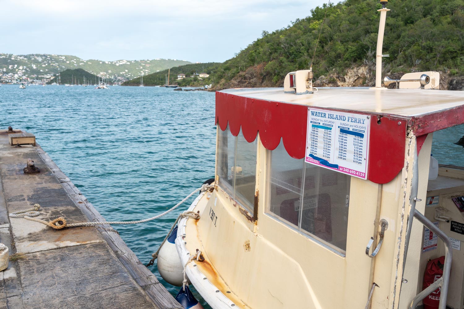 Taking the ferry from St. Thomas to Water Island.