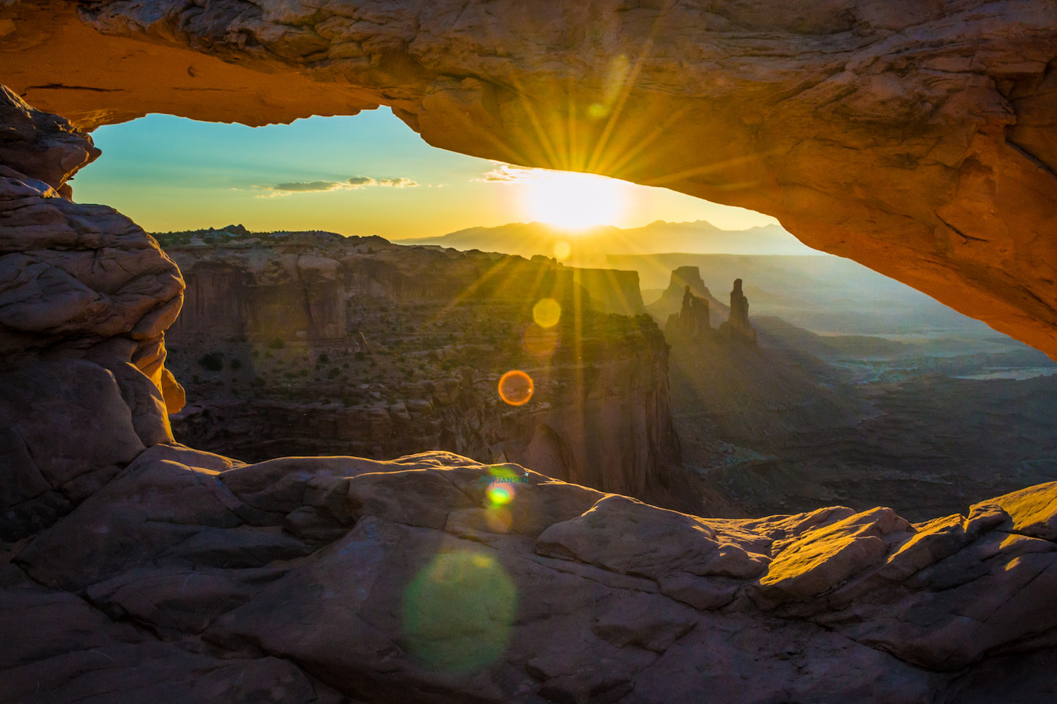 The Mesa Arch view from Island in the Sky Canyonlands.