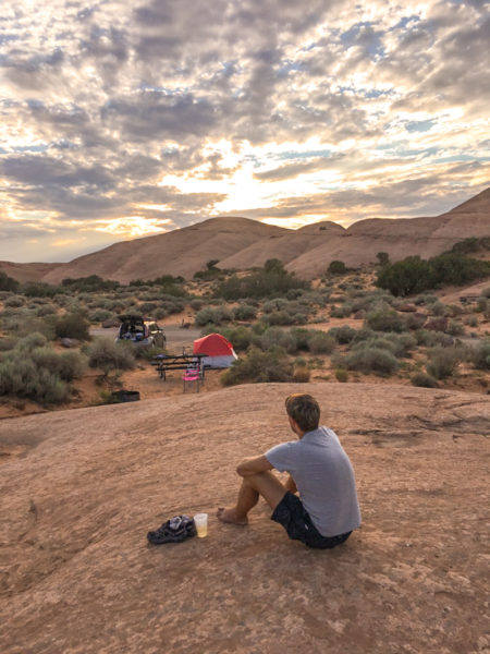 Watching the sunset at the Sandflats Campground near Moab.