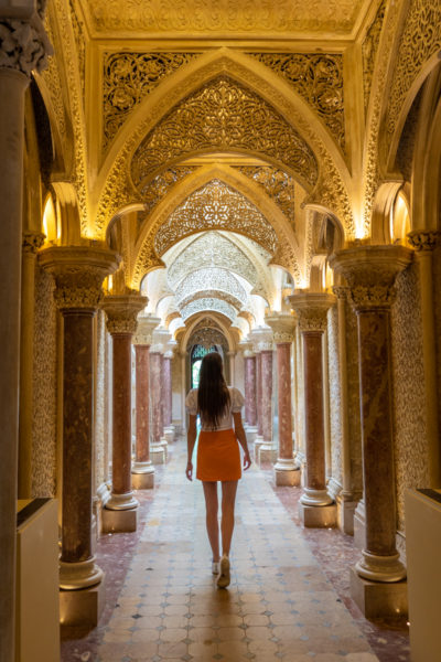 The hallway within the Palace of Monserrate.