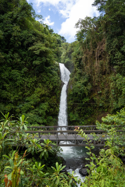 Scenic view of the La Paz Waterfall Gardens in Costa Rica.