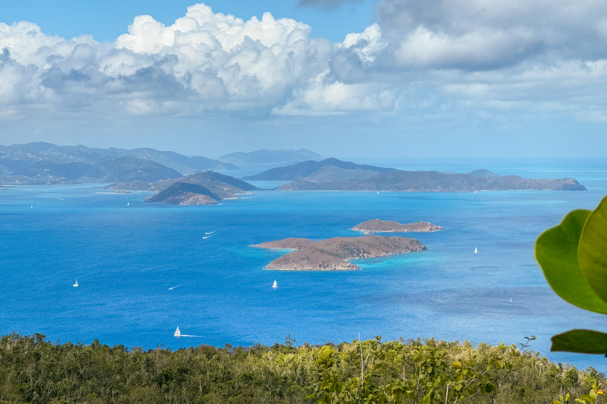 Hiking Gorda Peak National Park on Virgin Gorda in the British Virgin Islands.