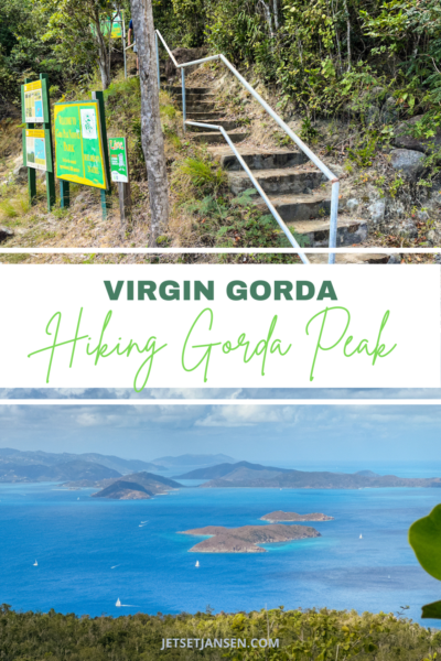 Hiking Gorda Peak on Virgin Gorda in the British Virgin Islands.