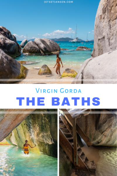 Visiting the baths in the British Virgin Islands.