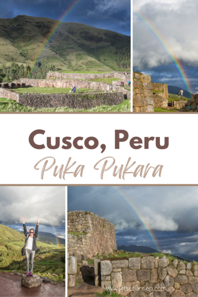 Exploring the ruins of Puka Pukara in Peru.