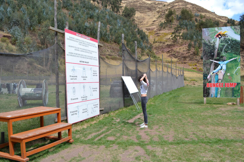 The Human Slingshot at Action Valley in Cusco, Peru