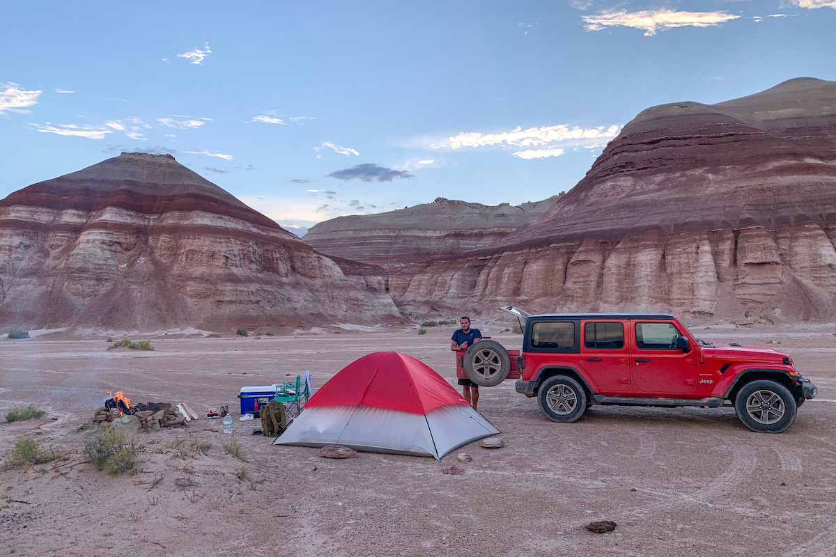 Dispersed camping near Capitol Reef.