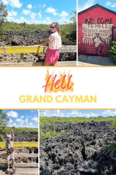 Visiting Hell Grand Cayman, a cluster of black granite rocks.