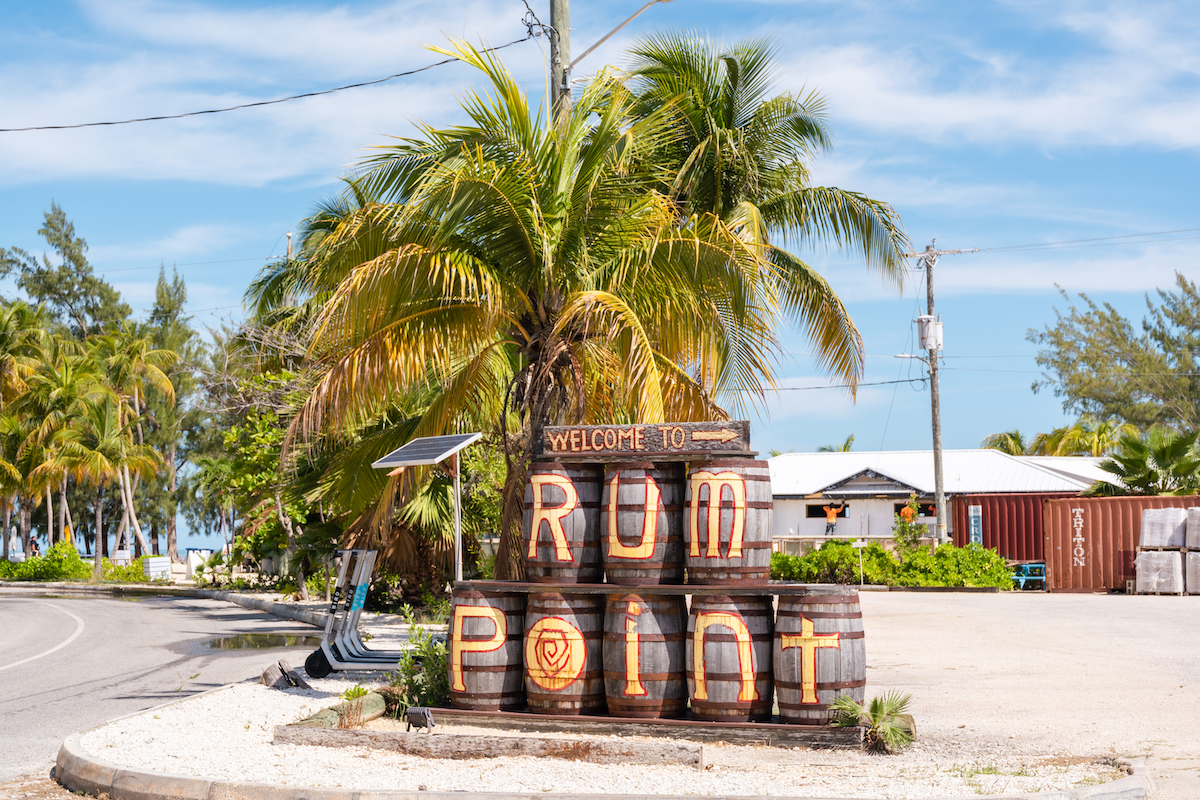 The Rum Point sign in Grand Cayman.