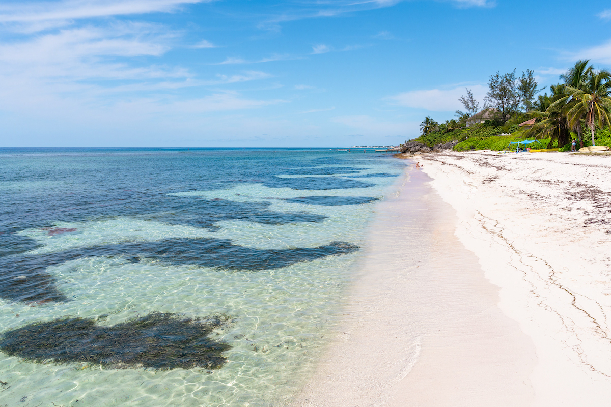 Spotts Beach Grand Cayman is a popular spot for swimming and snorkeling.