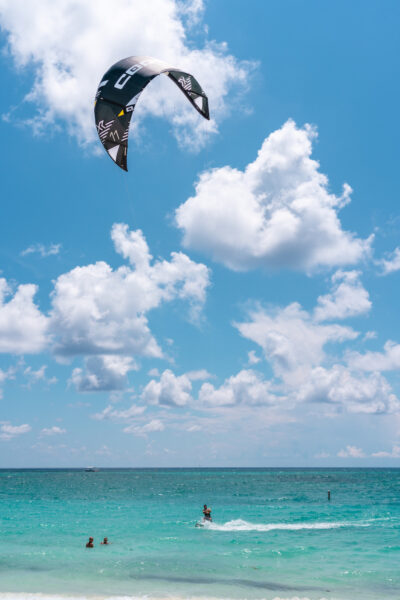 Kite surfing in Grand Cayman.