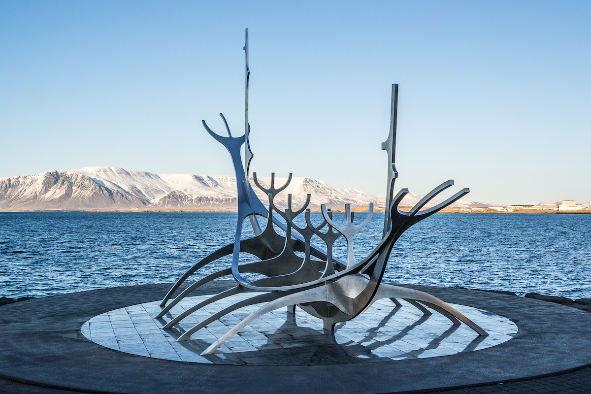 The Sun Voyager sculpture in Reykjavik.