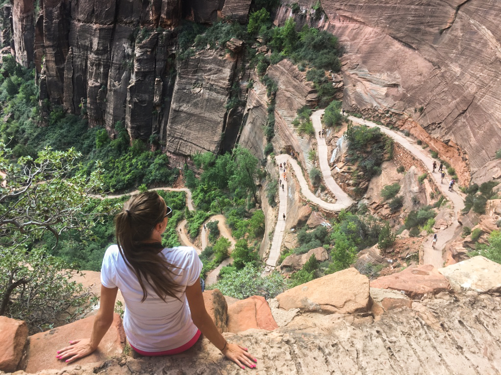 The switchbacks leading up to the Angel's Landing hike.