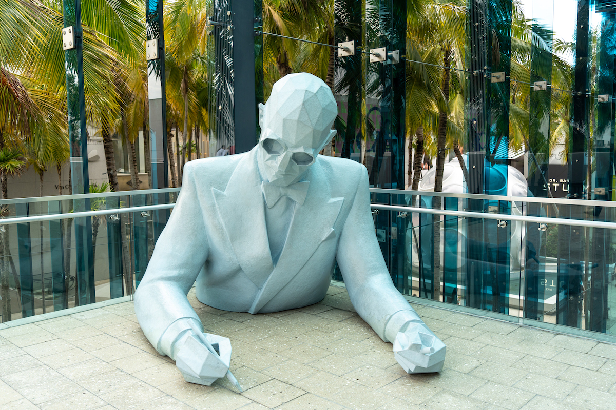 The Le Corbusier sculpture in the Design District in Miami.