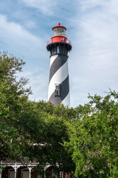The St. Augustine lighthouse seen from the entrance.