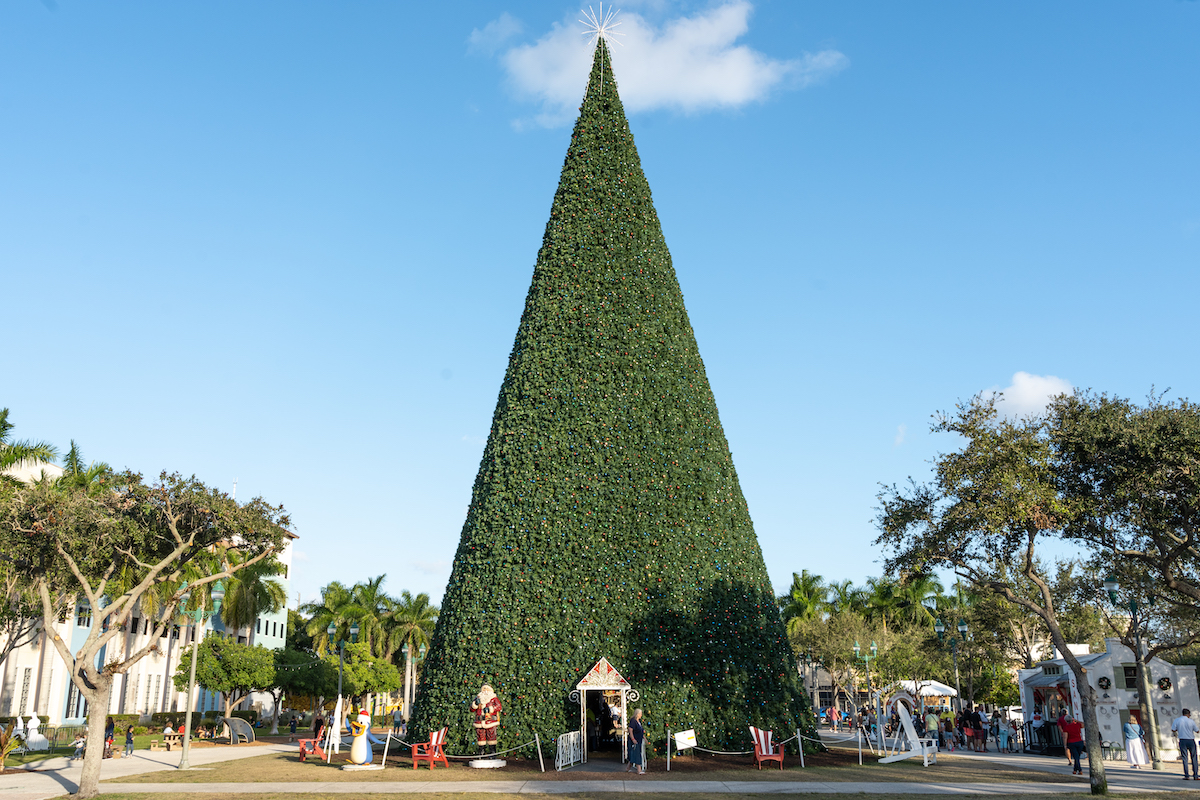 The 100-foot Christmas tree in south Florida.