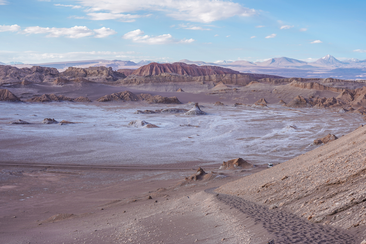 The view of Moon Valley in San Pedro de Atacama.