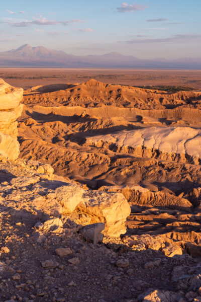 Sunset at the Mirador de Kari over Moon Valley in Chile.