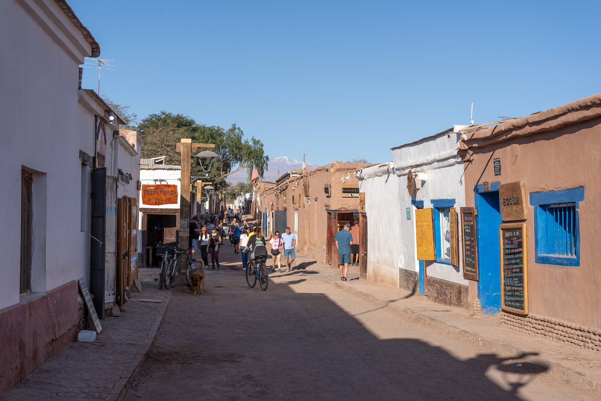 The Main Street in San Pedro de Atacama Chile.