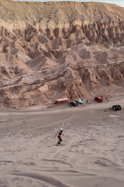 Sandboarding in Death Valley in the Atacama Desert.