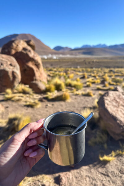 Coca tea in the Atacama Desert.