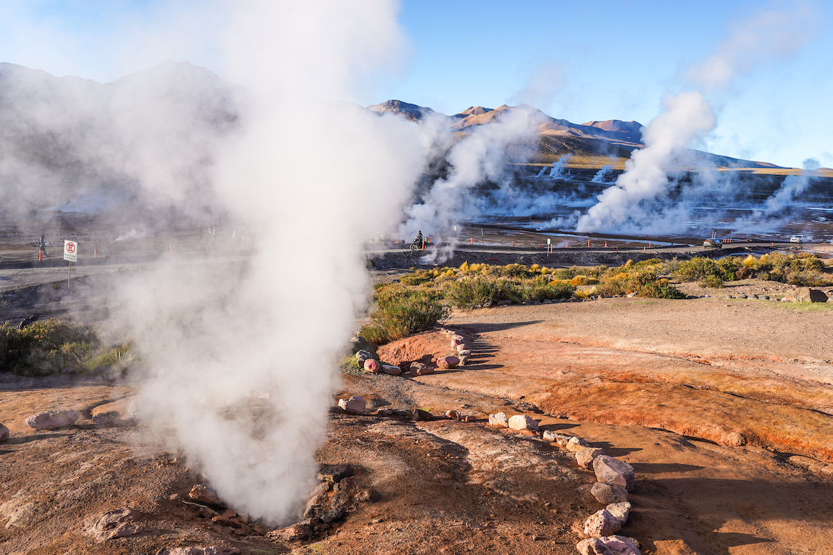 The Tatio Geysers in the Atacama Desert in Chile.