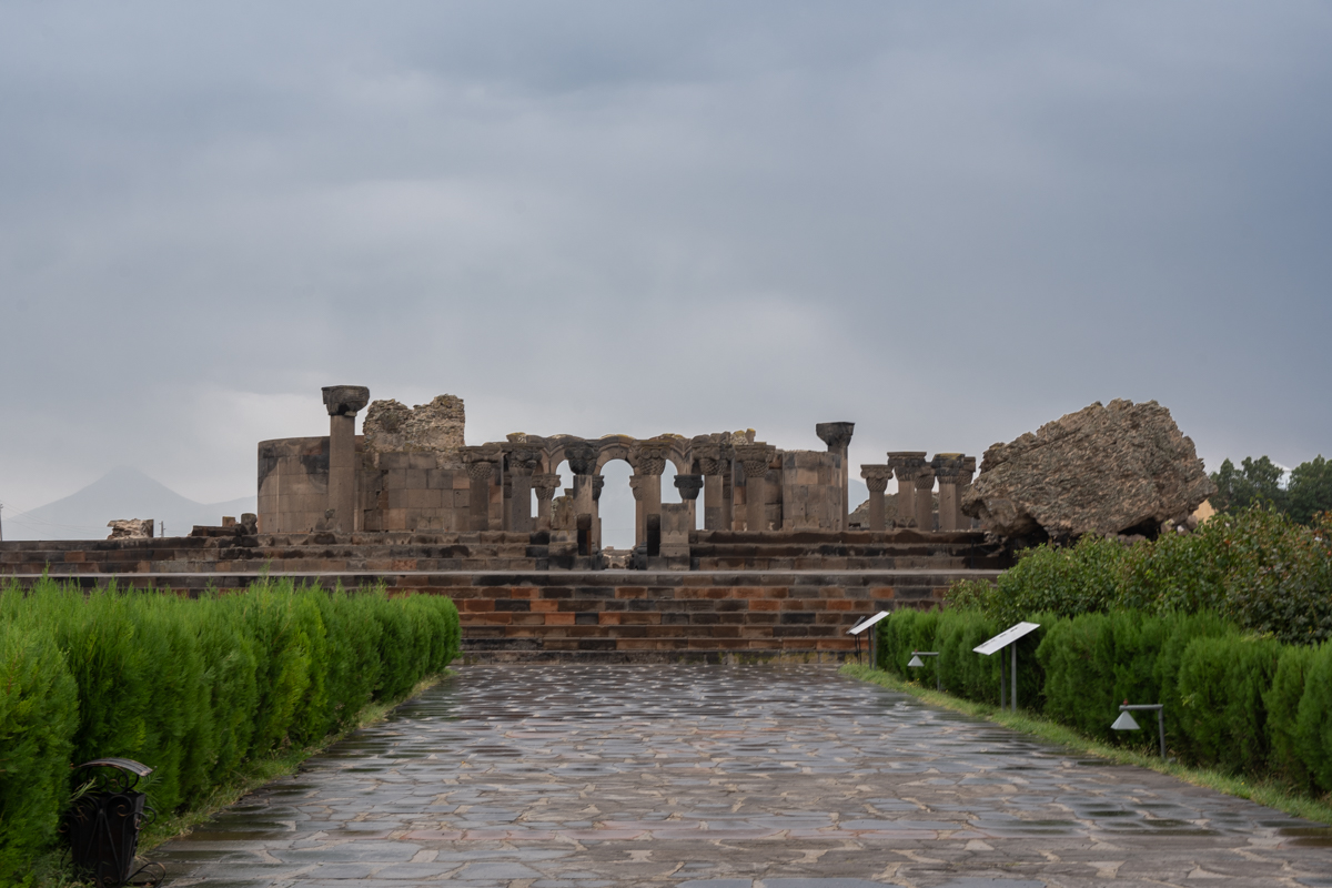 The ruins of the Zvartnots Cathedral in Armenia.