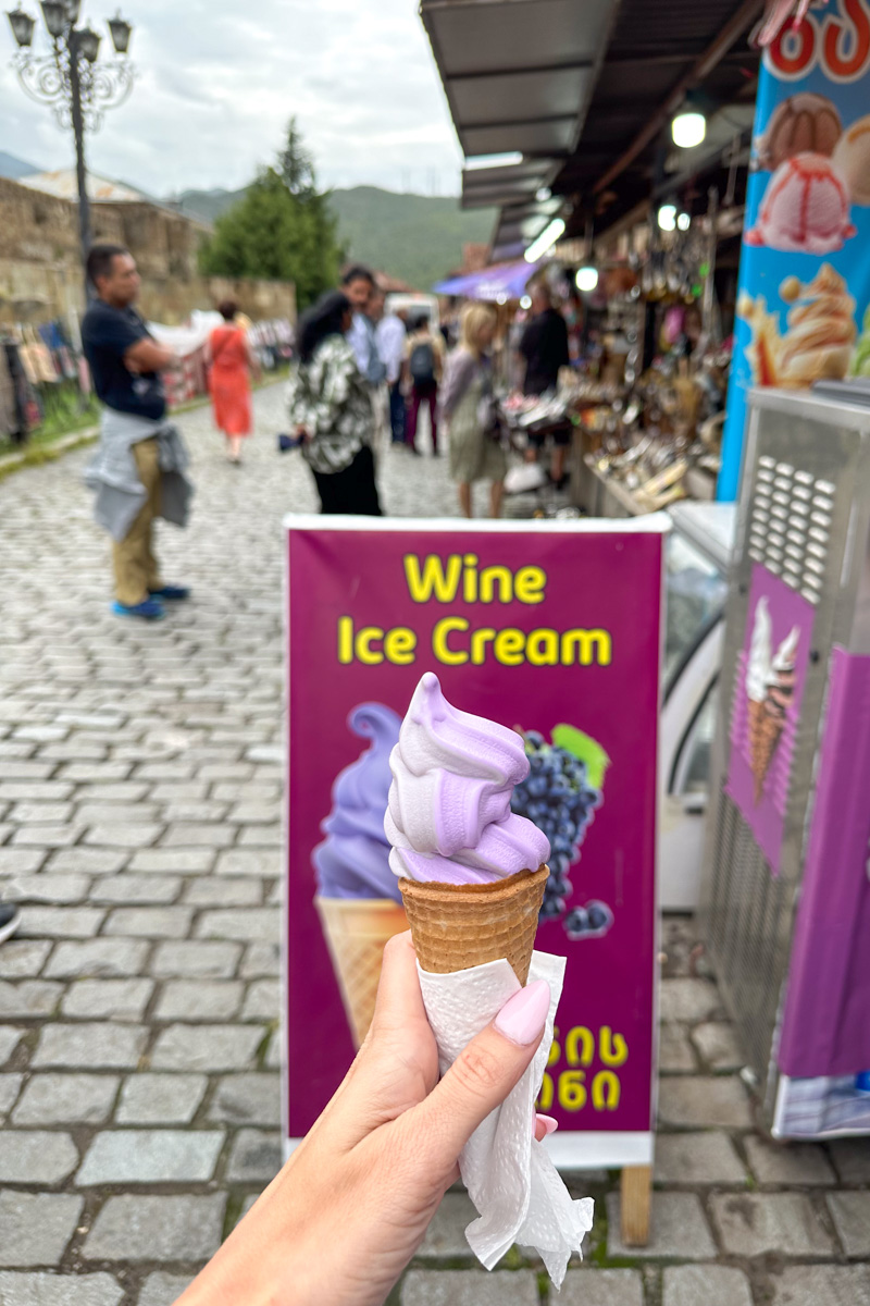 Wine ice cream in Mtskheta, Georgia.