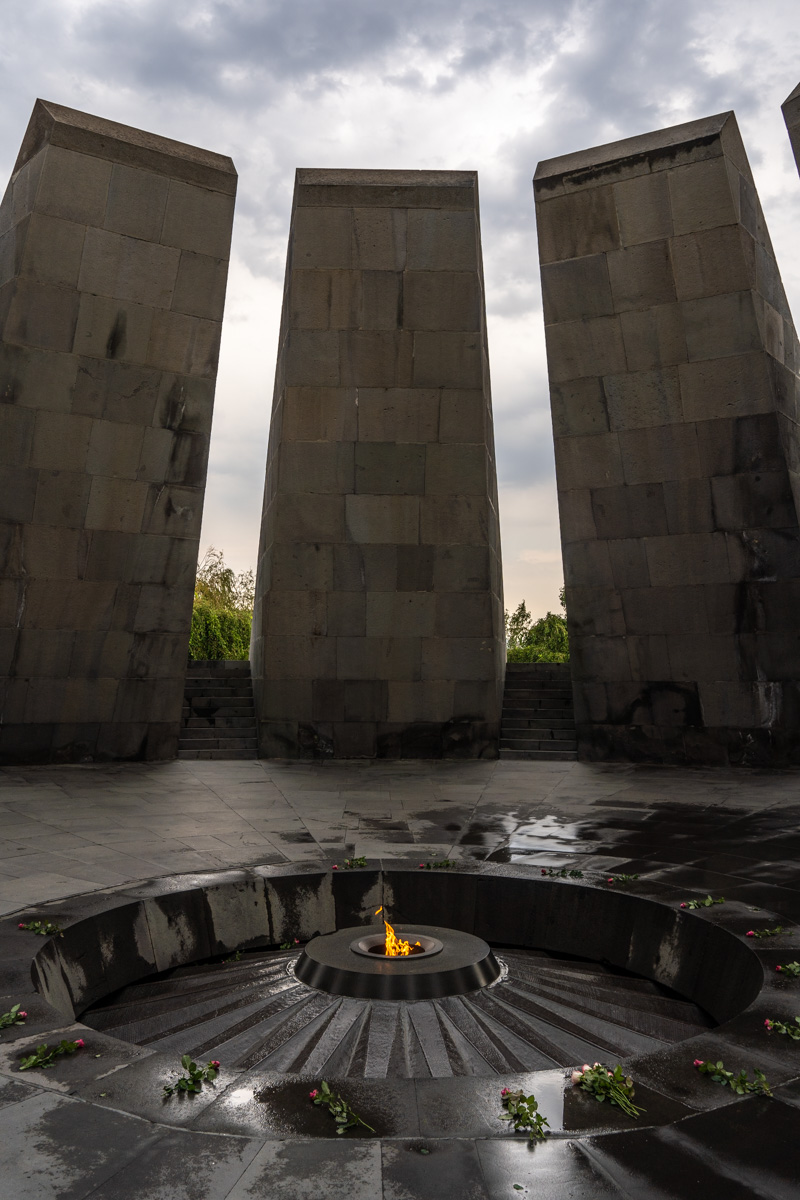 The Tsitsernakaberd Armenian genocide memorial.