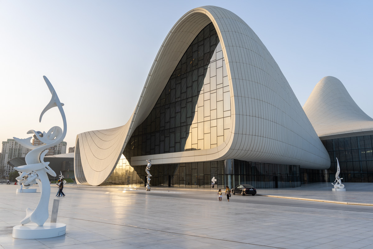 Visiting the Heydar Aliyev Cultural Center on an Azerbaijan, Georgia, Armenia tour