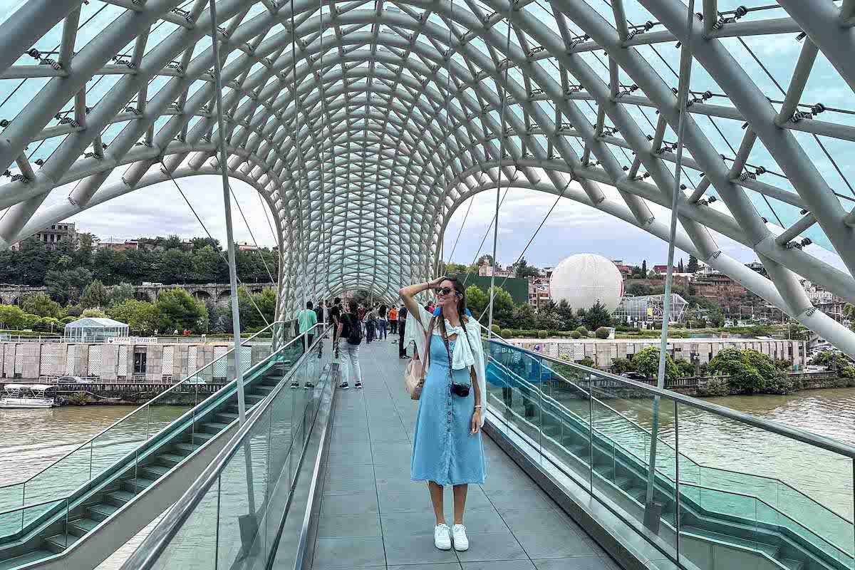 The Bridge of Peace in Tbilisi, Georgia.