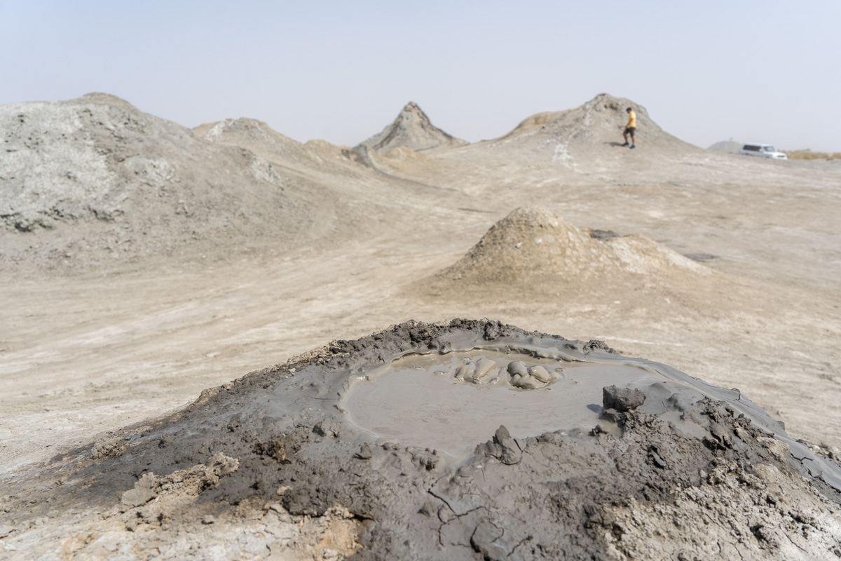 The Gobustan mud volcanoes in Azerbaijan.